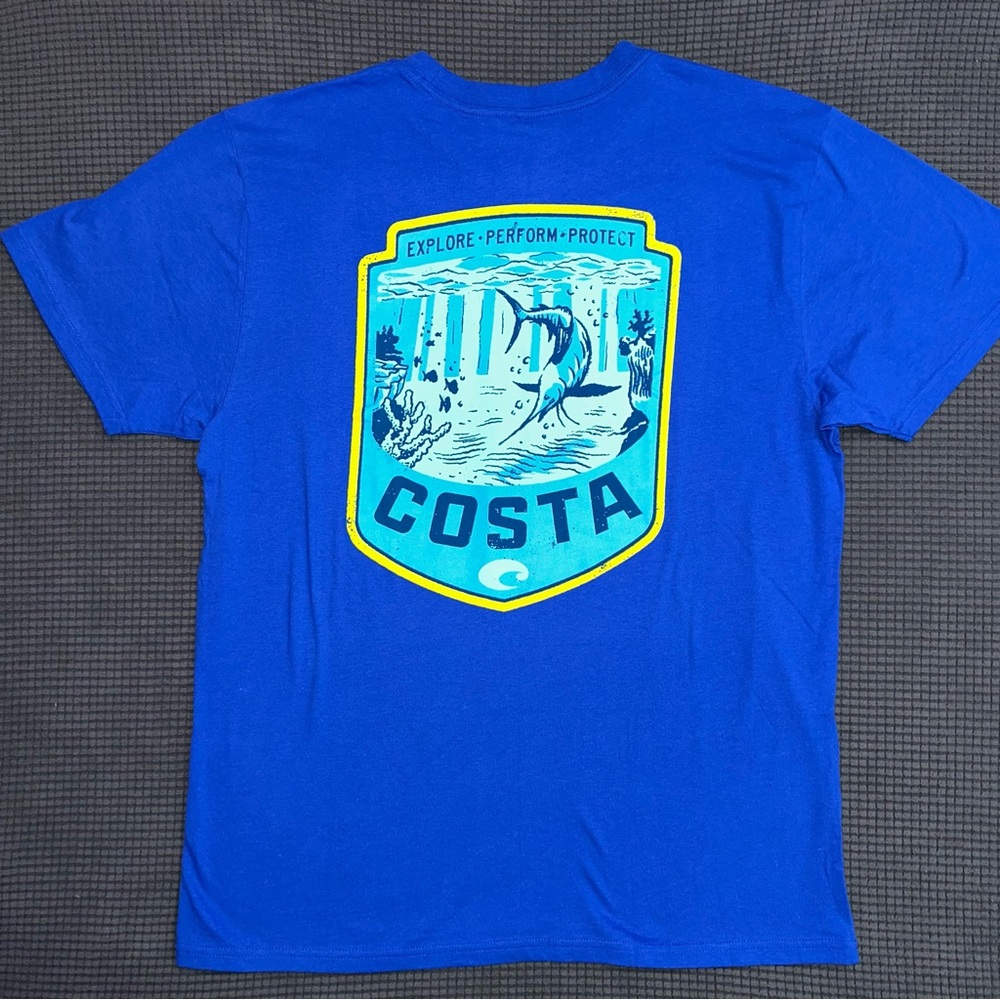 Costa Royal Blue Tee with Marlin. New with tags.